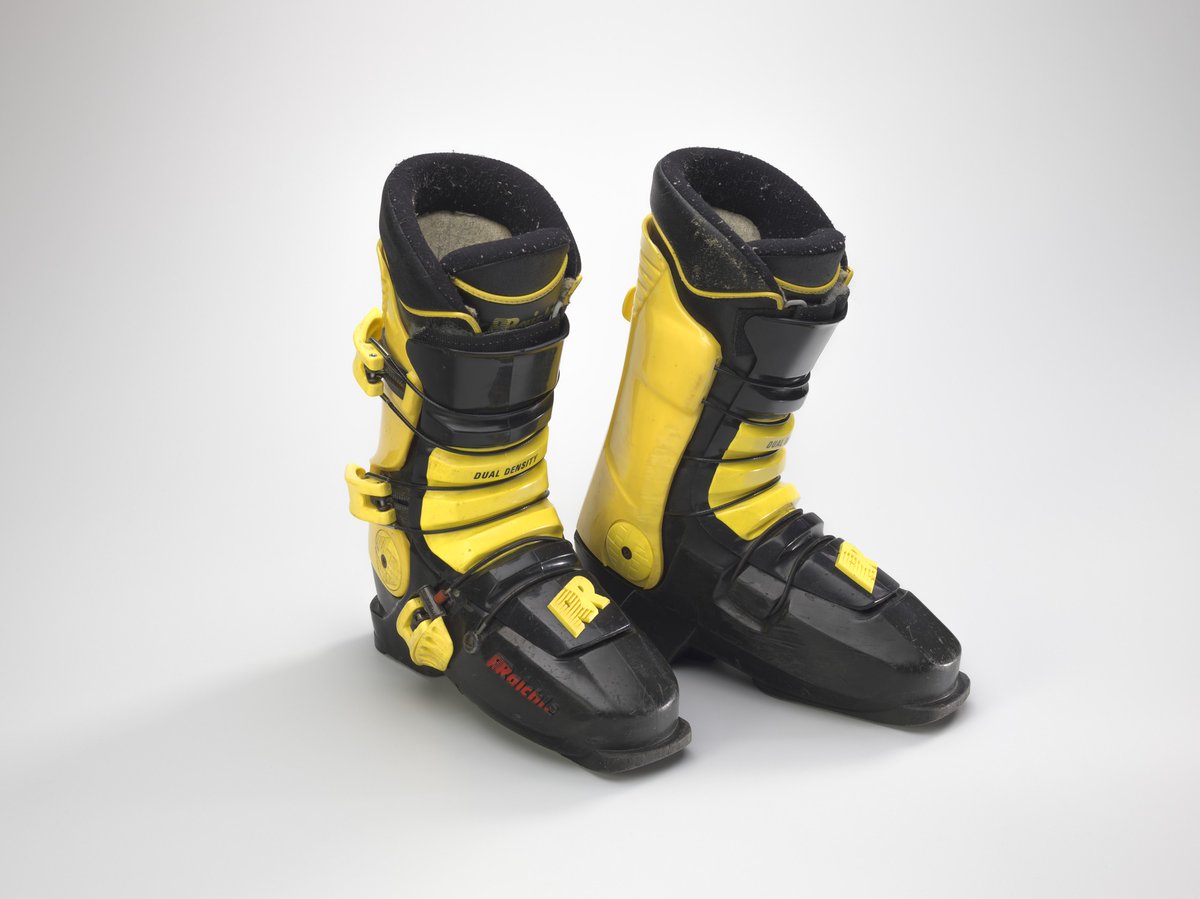 si_nmaahc's tweet image. Ski boots worn by Seba Johnson, ca. 1988 #africanamericanhistory #nmaahc nmaahc.si.edu/object/nmaahc_…
