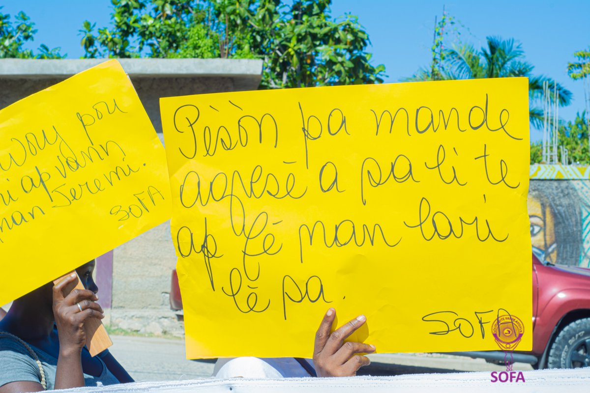 SOFA_Ayiti's tweet photo. Nan lansman 16 jou aktivis sou Vyolans k ap fèt sou Fanm ak Tifi, SOFA te òganize yon mach nan vil Jeremi jou ki te 25 novanm 2022. Mach sila se te pou denonse zak vyolans Fanm ak Tifi ap sibi nan sosyete a!
#16jou
#Fokvyolanssoufanmaktifisispann
#Naprekonstwitetnouansanm https://t.co/IXNjYGdAJk