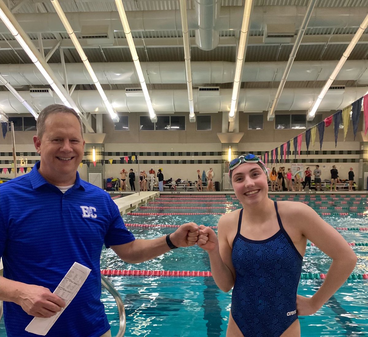 ChatardSD's tweet photo. 🚨 ANOTHER NEW RECORD BY FRESHMAN KATIE COUNTRYMAN 🚨! In the 100 freestyle event she smashed the previous record of 56.83 seconds with a 55.69. Congrats Katie we’re so proud! https://t.co/fDqEd3ZnjA