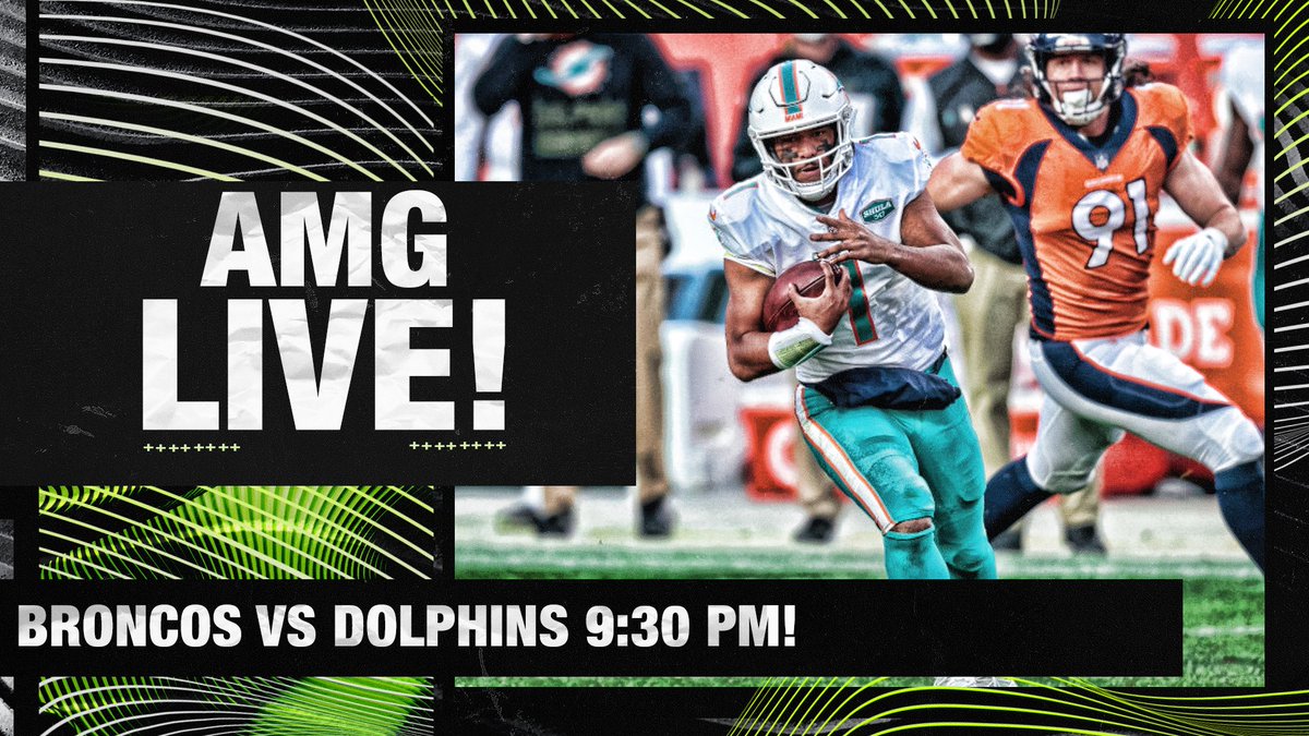 WatchAMGTV's tweet photo. ‼️Tonight at 9:30 PM  ‼️

Miami Dolphins  (6-0)
vs
Denver Broncos (6-0)

#AMGSeason12

PLAY BY PLAY BROADCAST | 32 USER FULL IMMERSION FRANCHISE GAMING!

https://t.co/mF6tH2KQn6 https://t.co/R7zZLl1EMu