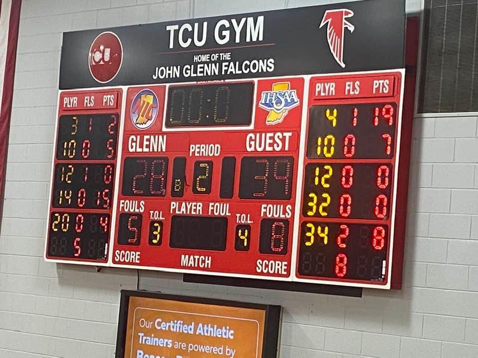 Halftime at Glenn.  GO CLAY!!!! 💜💛🏀