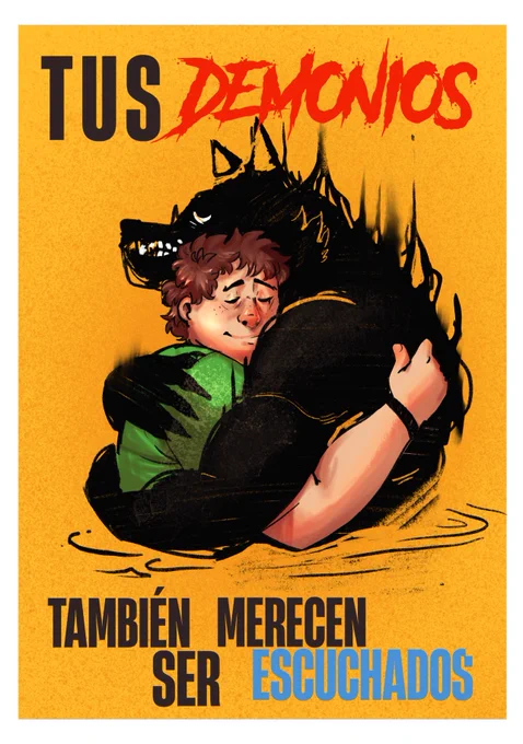 I had been (and still am) with final projects, I had forgotten to upload this poster that I made of my final rhetoric project, my topic that I chose was Mental Health, I really liked it"Your demons deserve to be heard too". 