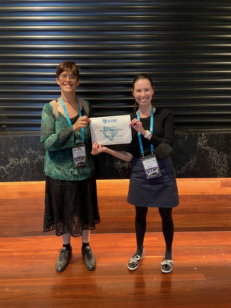 The Centre for Inclusive Education (@c4ie_qut) on Twitter photo Congratulations to C4IE HDR student <a href="/helen_betsy/">Helen McLennan</a> and autistic researcher Rachel Aberdein for being awarded the Margot Prior Prize for best student paper at the Australasian Society for Autism Research (ASfAR) Conference #ASfAR2022 Well done Helen and Rachel Ping <a href="/jkgillettswan/">Jenna Gillett-Swan</a> Congratulations to C4IE HDR student <a href="/helen_betsy/">Helen McLennan</a> and autistic researcher Rachel Aberdein for being awarded the Margot Prior Prize for best student paper at the Australasian Society for Autism Research (ASfAR) Conference #ASfAR2022 Well done Helen and Rachel Ping <a href="/jkgillettswan/">Jenna Gillett-Swan</a>