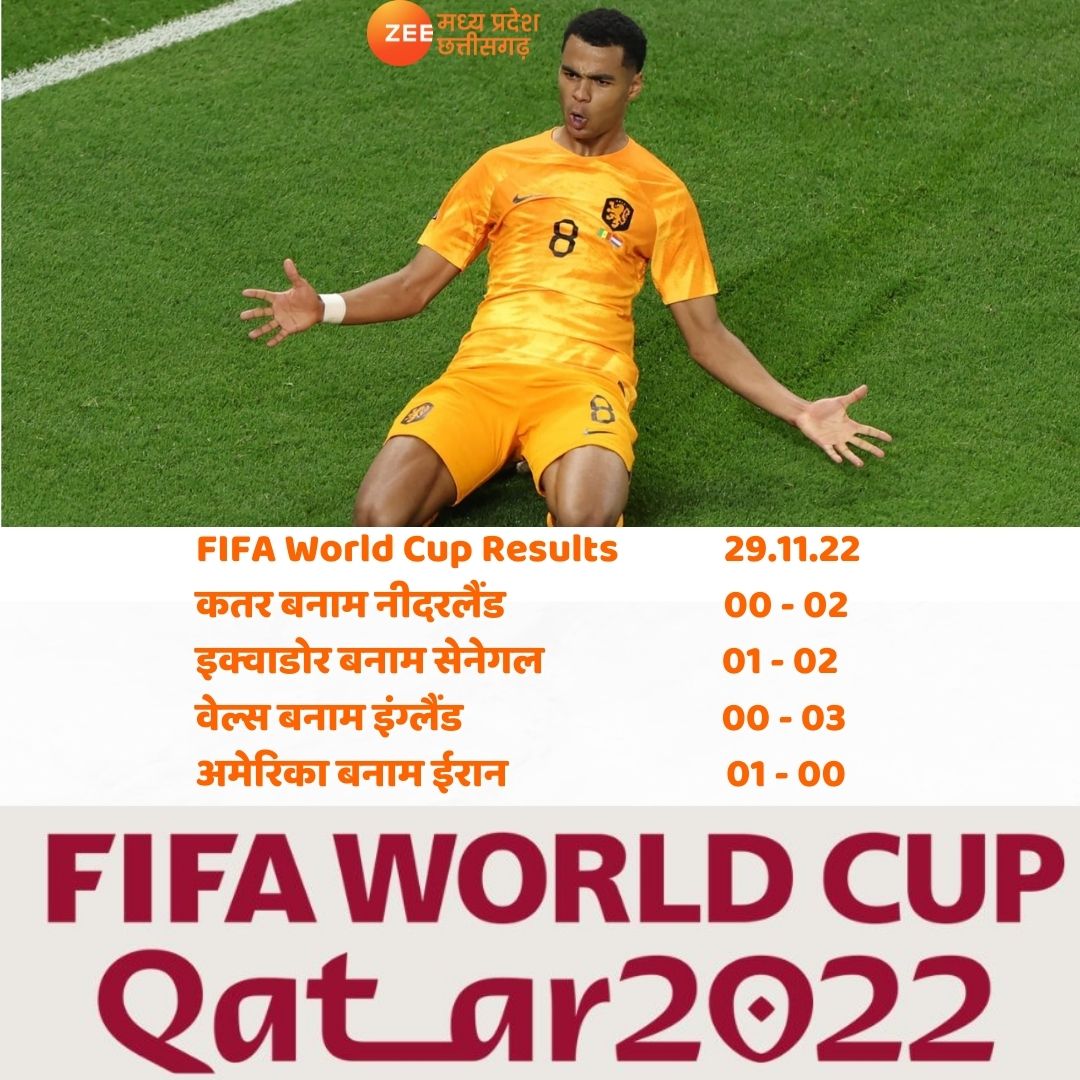 ZeeMPCG's tweet photo. FIFA WC: विश्व कप में मेजबान कतर एक भी मैच नहीं जीता, नीदरलैंड 11वीं बार प्री-क्वार्टर फाइनल में पहुंचा.
#FIFAWorldCupQatar2022 #Qatar2022 #QatarWorldCup2022 #NetherlandVsQatar https://t.co/9wehD26ZcY