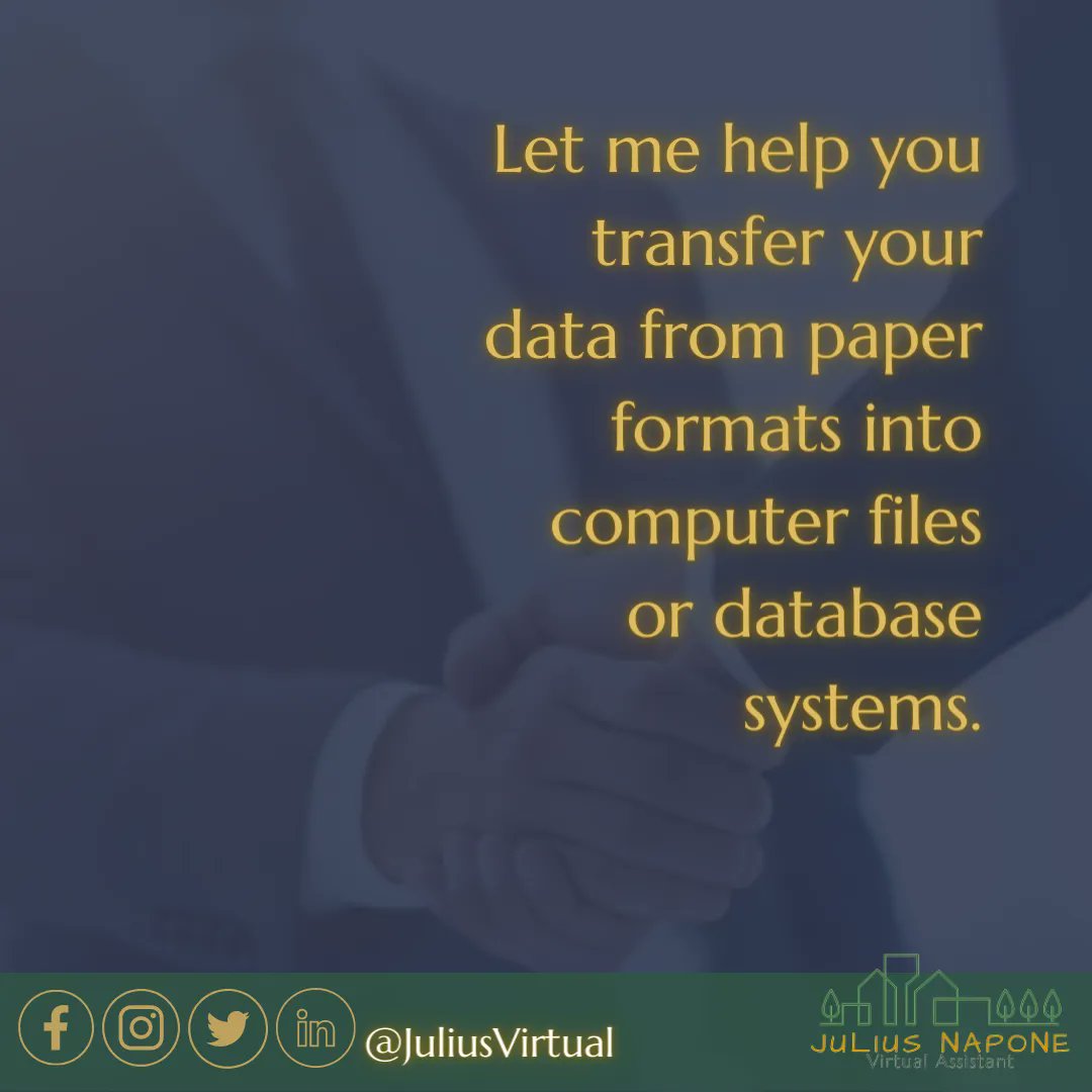 JLSNPN's tweet photo. "I can provide you with the following skills to help you arrange your data files. 📁🗃️
• Fast Typing Speed
• Basic Software Knowledge
• Verbal and Written Communication Skills
• Attention to Detail.
• Accuracy.
The struggle is over, Let me help you.  

#gvacatarman #JNapz https://t.co/CVEhFgUwKf