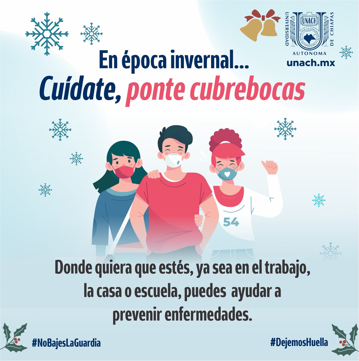 comunica_unach's tweet photo. #PrevenciónUNACH En esta época de frío no bajes la guardía, cuidate y usa el cubreboca. https://t.co/2r5OCCfCq1