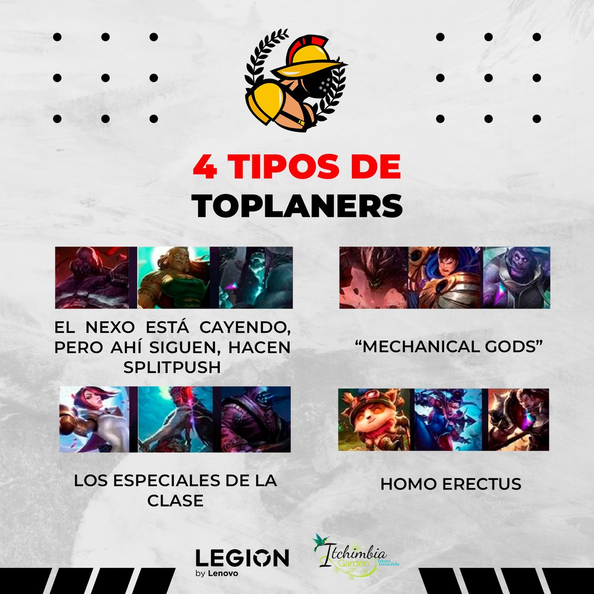¡En todos los roles, hay TODO tipo de jugadores!

¿Que tipo eres tu? 😯 ¡Cuentanos! 📝
#GoAGD