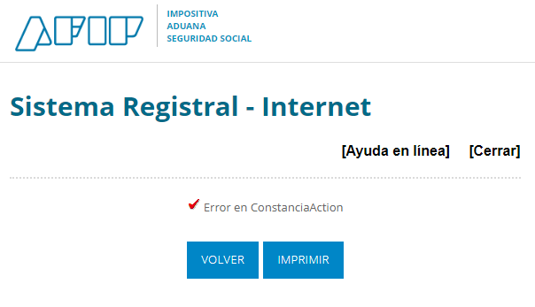 GhirardiME's tweet photo. @AFIPcomunica @afipprensa @AfipWeb No funciona la pagina para constancias de inscripción ni para constatación de CAE
https://t.co/nv76c8B5Cv https://t.co/vgve0EHSyB