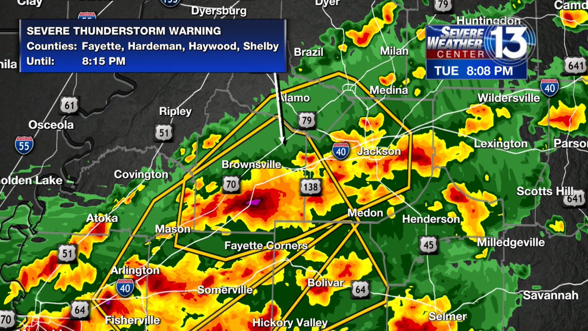 elisabethdamore's tweet photo. Severe Thunderstorm Warning now in effect for Madison, Haywood, Gibson, Crockett, Fayette, Hardeman, Tipton County until Nov 29 8:30PM. Seek shelter inside and away from windows! Track the storms here https://t.co/EyTJdWJZg9 https://t.co/xCjIubUvLR