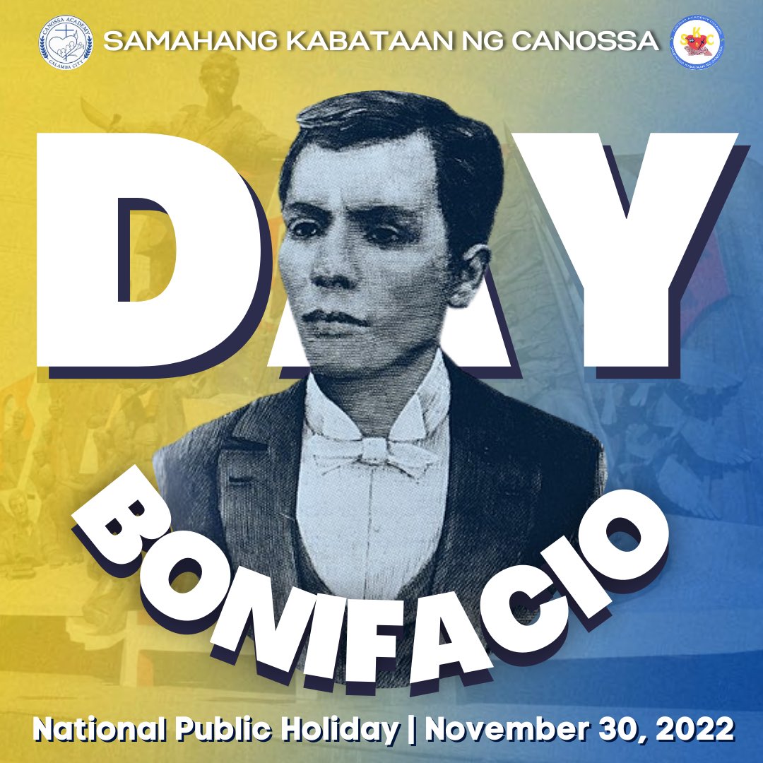 cacskc's tweet photo. HAPPY BONIFACIO DAY! 🇵🇭

Let's spend this day remembering all the good things our hero did for our country. 💙💛

#BonifacioDay https://t.co/pyIgDDQtUf
