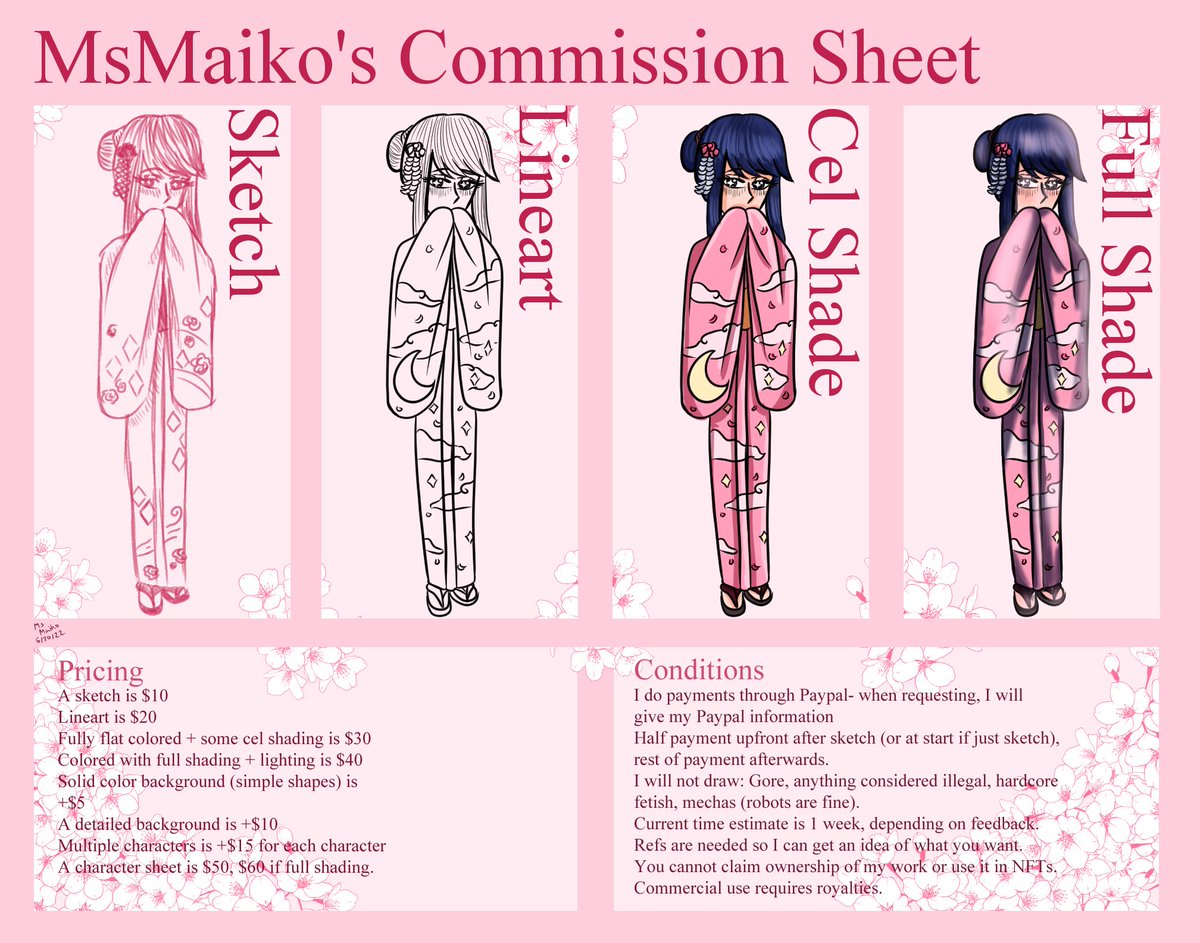 MsMaik0's tweet photo. Commissions are open! Come and get em while they're hot! DM me to ask about them! #commissionsopen #commissionsheet #digitalart #illustration https://t.co/UcD5hVDtGh