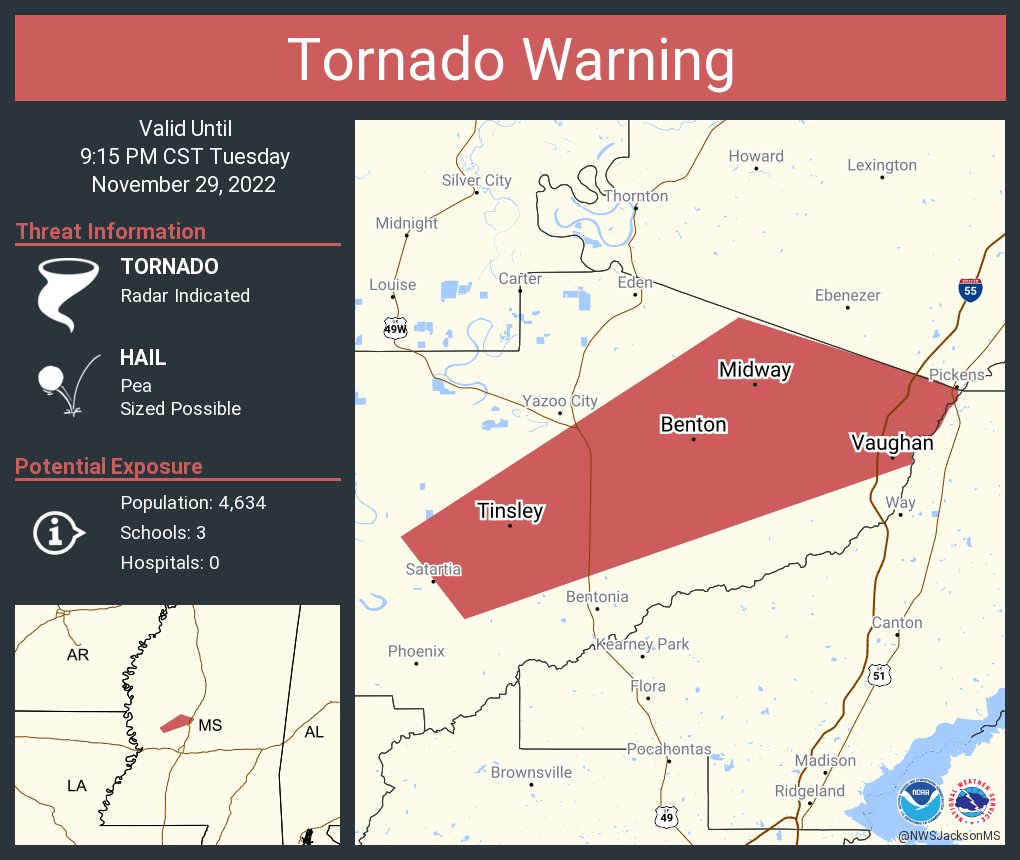 NWS Tornado on Twitter "Tornado Warning including Benton MS, Midway MS