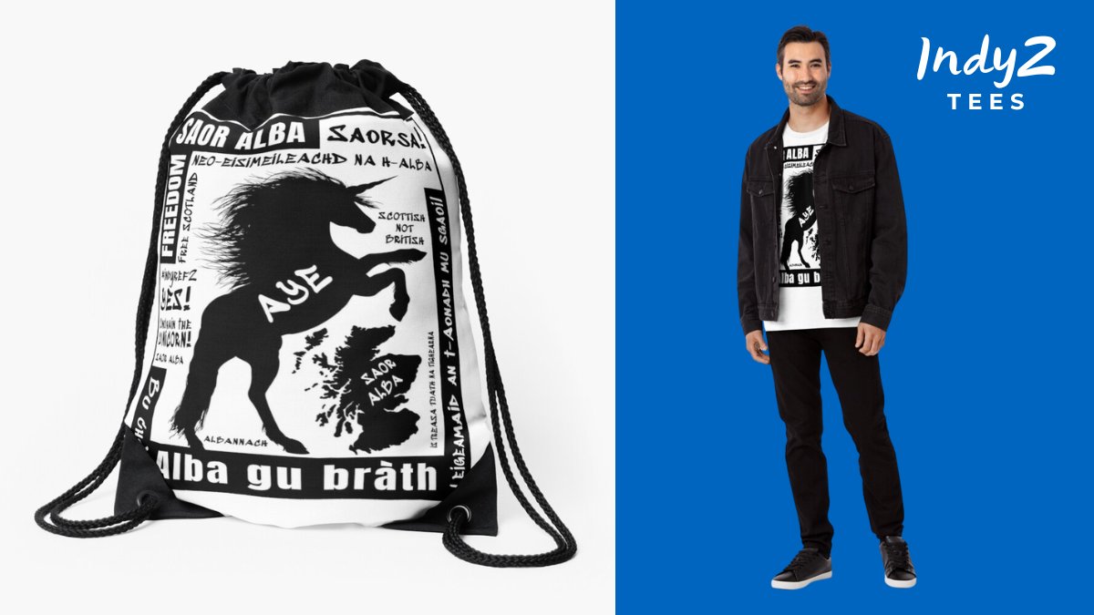 Indy2Tees's tweet photo. 🏴󠁧󠁢󠁳󠁣󠁴󠁿 Scottish Independence poster in Gaelic, Scots &amp; English with a unicorn printed on 👕t-shirts, bags, mugs, hoodies, notebooks and many other items https://t.co/Eek2ohJwBX🌐 Worldwide shipping! #ScottishIndependence #indyref2 #Gàidhlig #SaorAlba https://t.co/9vqAxiG0Rc