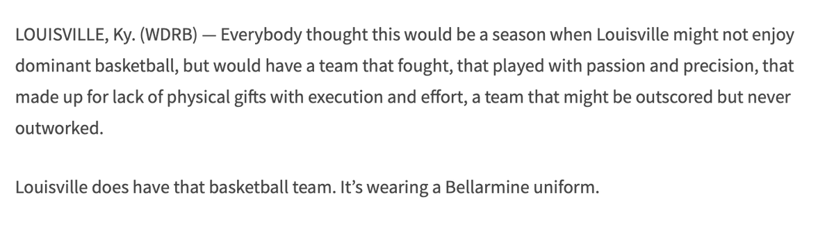The lede on tonight's column ...