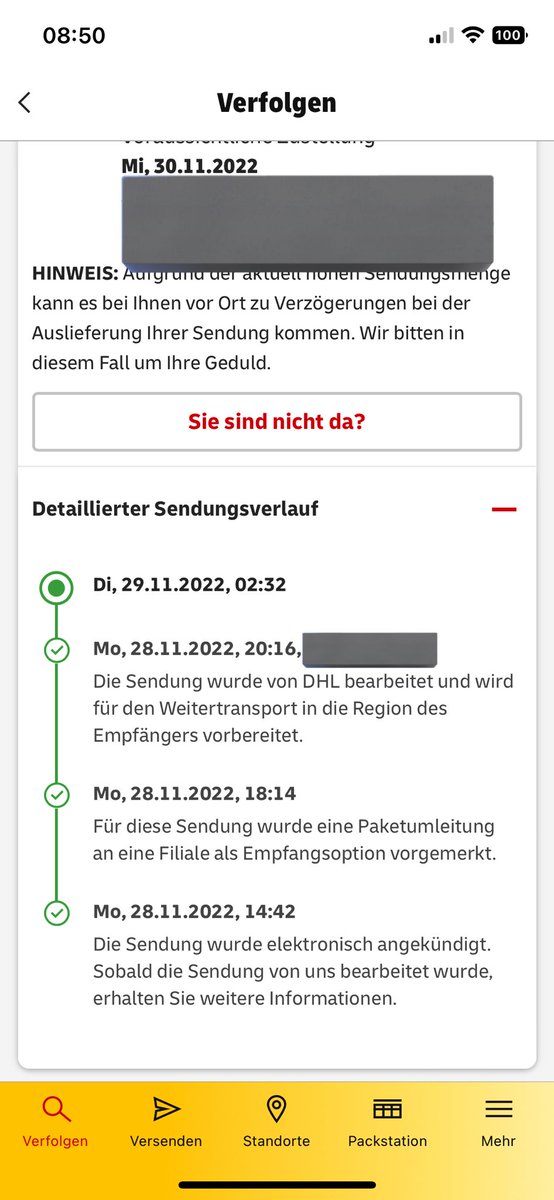 BarnysTweets's tweet photo. @DHLPaket was passiert hier mit meinem Paket? Kein Hinweis, wo es gerade ist… https://t.co/YJ88jeKEcr