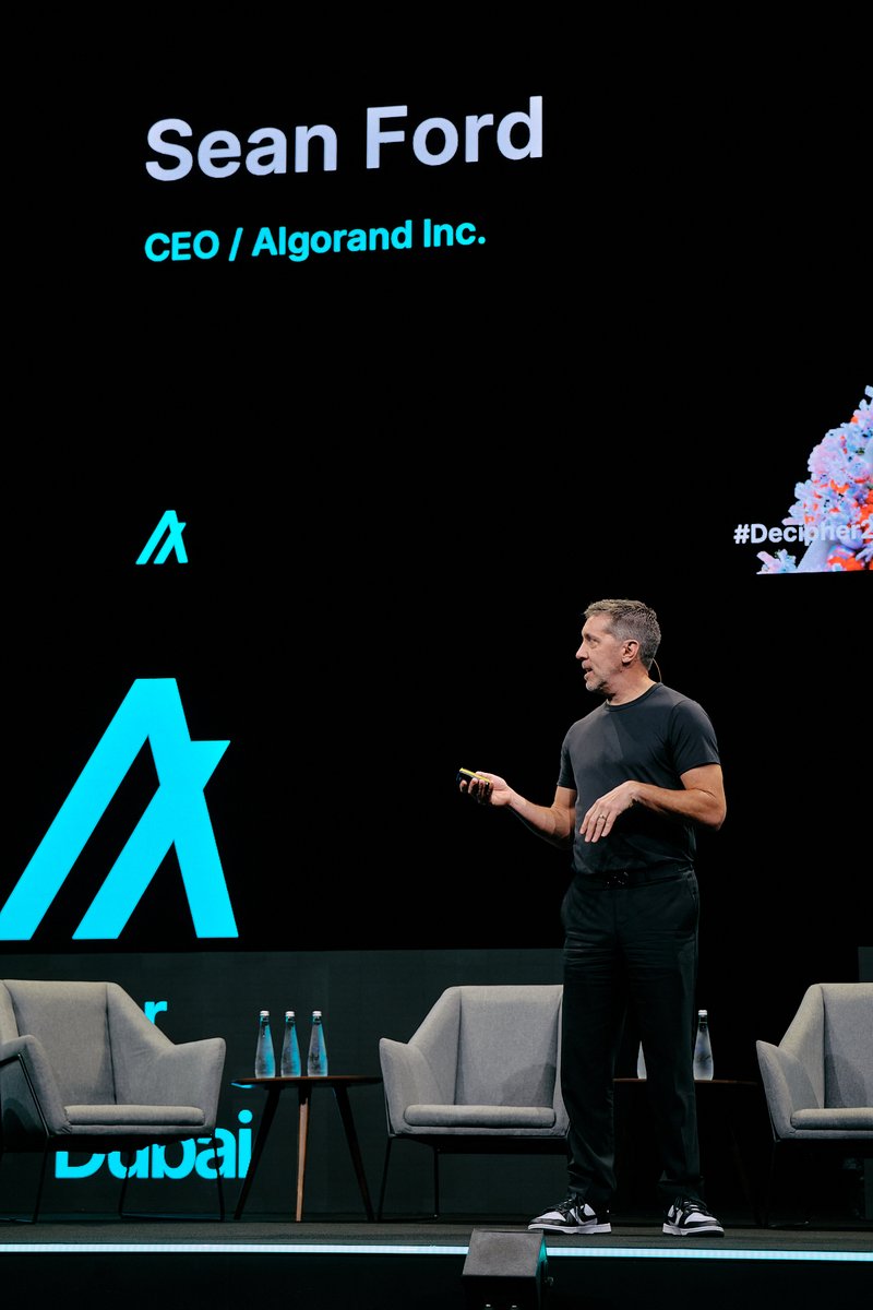 Algorand's tweet photo. “#Algorand has done it the right way from the beginning and we have the right to step in and help lead this industry back to a place with what we’re doing: of trust, credibility and authenticity.” - @wsford 

@DecipherEvent #Decipher2022 https://t.co/WoMFu1tg7M