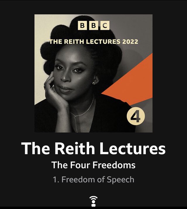 Docstockk's tweet image. Don’t forget to tune into @BBCRadio4 at 9am GMT today, to hear Chimamanda Ngozi Adichie @ChimamandaReal give the first Reith lecture, on freedom of speech. I was very lucky to hear her recording it. It’s brilliant amd so is she - you do not want to miss.