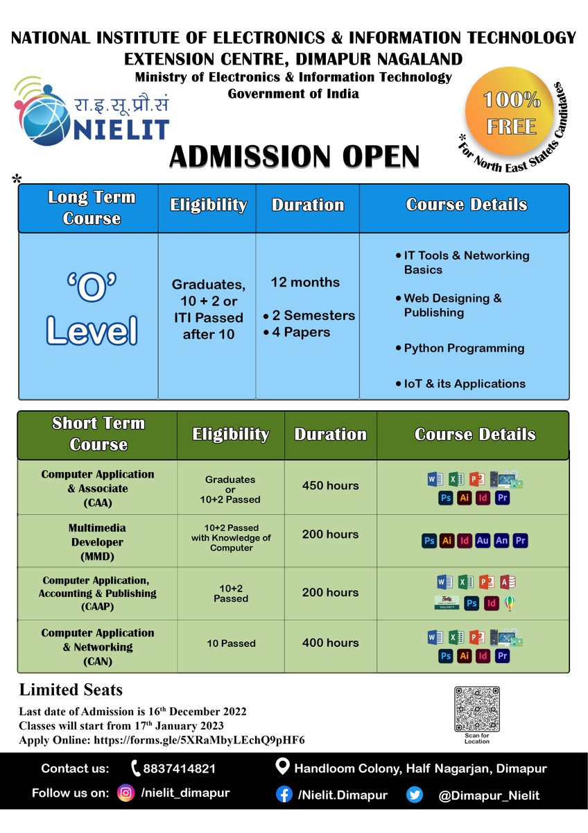 Good Opportunities for Graduates and Competitive Examination Aspirants, Free Computer Training. Admission open for January 2023 Session. Limited Seats. First Come First Serve. Apply Online: forms.gle/5XRaMbyLEchQ9p…