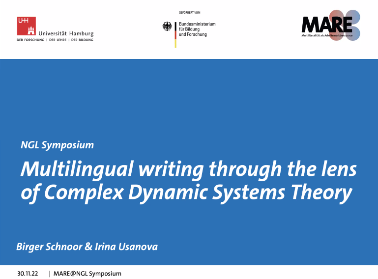 Lg_on_the_Move's tweet photo. First up: Multilingual writing through the lens of complex dynamic systems theory, @IIrishka @HamburgMare @unihh https://t.co/RJX7a78GqS