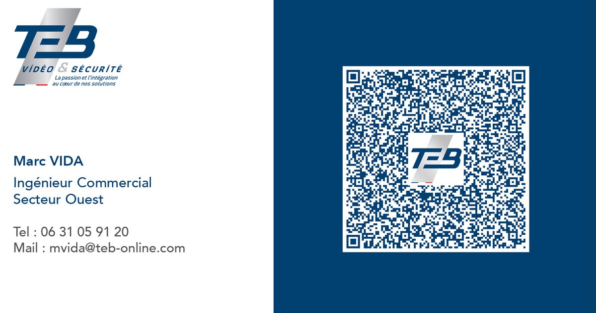 📌 Bienvenue à Marc VIDA, notre Ingénieur #Commercial secteur Ouest !

🤝 Vous avez un projet #sécurité dans les départements du 14, 22, 28, 29, 35, 36, 37, 41, 44, 45, 49, 50, 53, 56, 61, 72, 79, 85, 86 ? Flashez le QR Code pour contacter Marc VIDA directement !