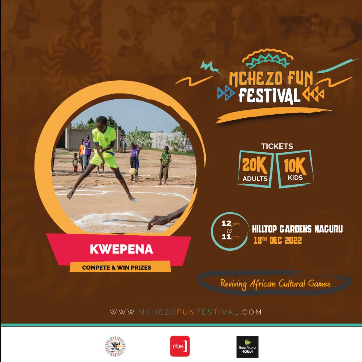 Wait is over....Get your tickets for the mchezo fun festival happening on the 18th of December at Naguru Hilltop Gardens. Tickets go for 20k adults and 10k children. You can get your tickets through the link below
ugtickets.com/event/mchezo-f…
#Mchezofunfestival
#Revivingafricangames