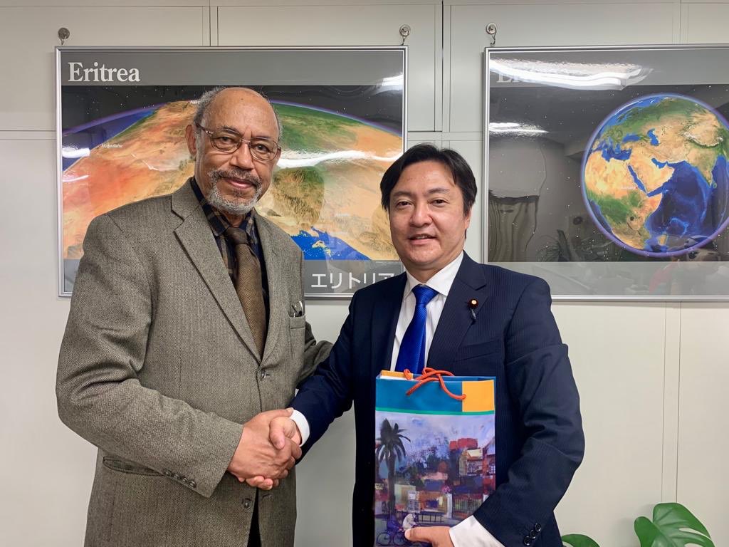 We made mutual consultations  on TICAD8 commitments especially regarding the importance of regional peace to #Eritrea #Ethiopia #Somalia & development cooperations during curtesy visit by Diet member Mr. Takeshi  KOZU tdyエリトリア エチオピア