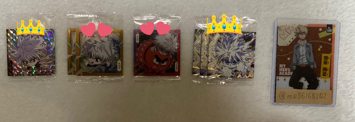 ms06160202's tweet photo. 【 交換 】ハンターハンター HUNTER × HUNTER ウエハース

譲 1.2枚目
求 3枚目 (ノブナガ フェイタン マチ ヒソカ フィンクス シャルナーク フランクリン コルトピ ゴン クラピカ メルエム)
👑:👑 💕:💕 無印:無印 で、
譲💕は無印と比率違いでもお譲り可能です◎

お声掛け宜しくお願い致します🌼*･ https://t.co/jN0OAiyOD6