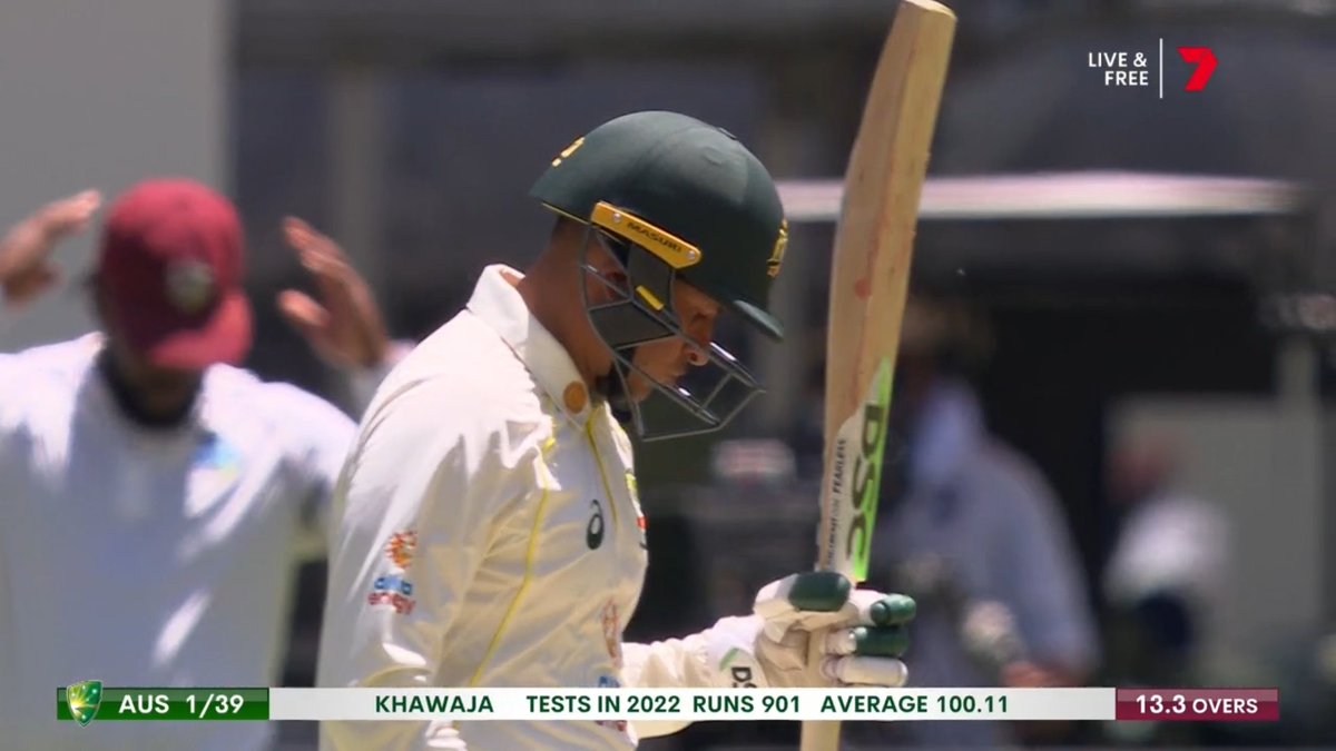 7Cricket's tweet image. Usman Khawaja's average in Tests this year 👀 #AUSvWI
