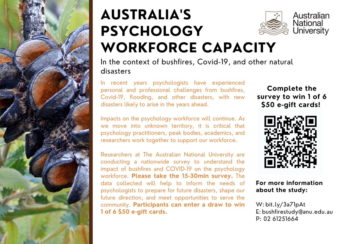 How are you doing?  Its been a long couple of years for everyone - even psychologists ! 

What is the impact on your practice &amp; wellbeing; what do you need to serve your community? 

We are gathering data to support recommendations and peak body advocacy

Oh .. &amp; you may win $50!