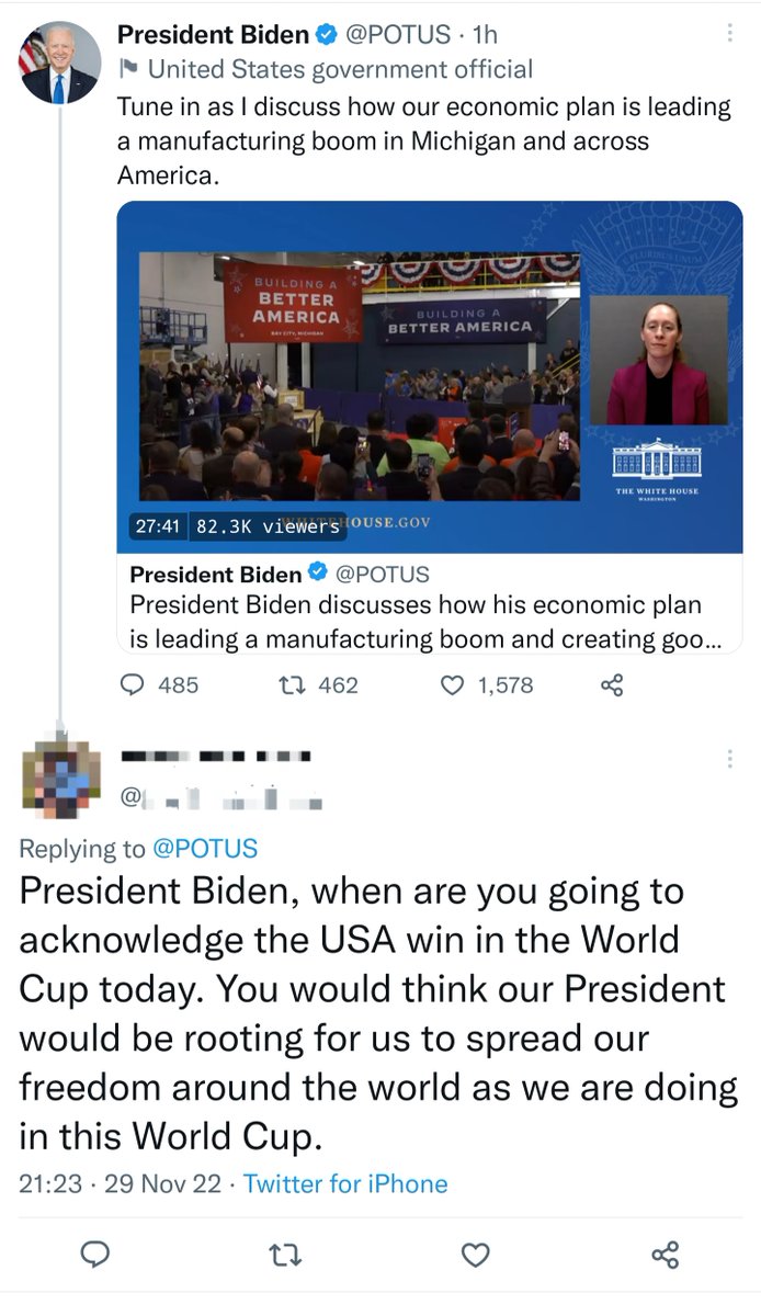 CrapAmericaSays's tweet photo. You would think our President would be rooting for us to spread our freedom around the world as we are doing in this World Cup. #ShitAmericansSay https://t.co/FfPn4atwUT https://t.co/m7GnDAZaQi
