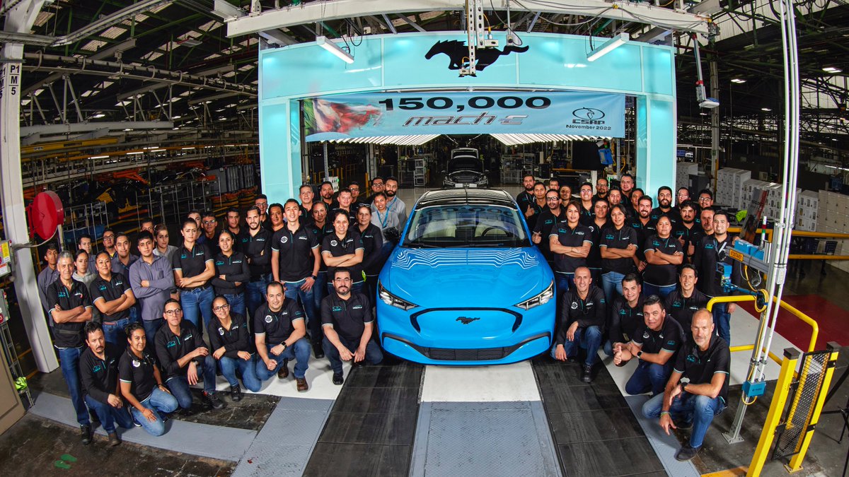jimfarley98's tweet photo. Congratulations to our team on building the 150,000th #MustangMachE! Excited to hit these milestones as we scale our global #EV production. And as demand continues to grow, we'll be making Mach-E available in 37 countries next year. ⚡️🌎#BuiltFordProud https://t.co/3ZzRzUr766