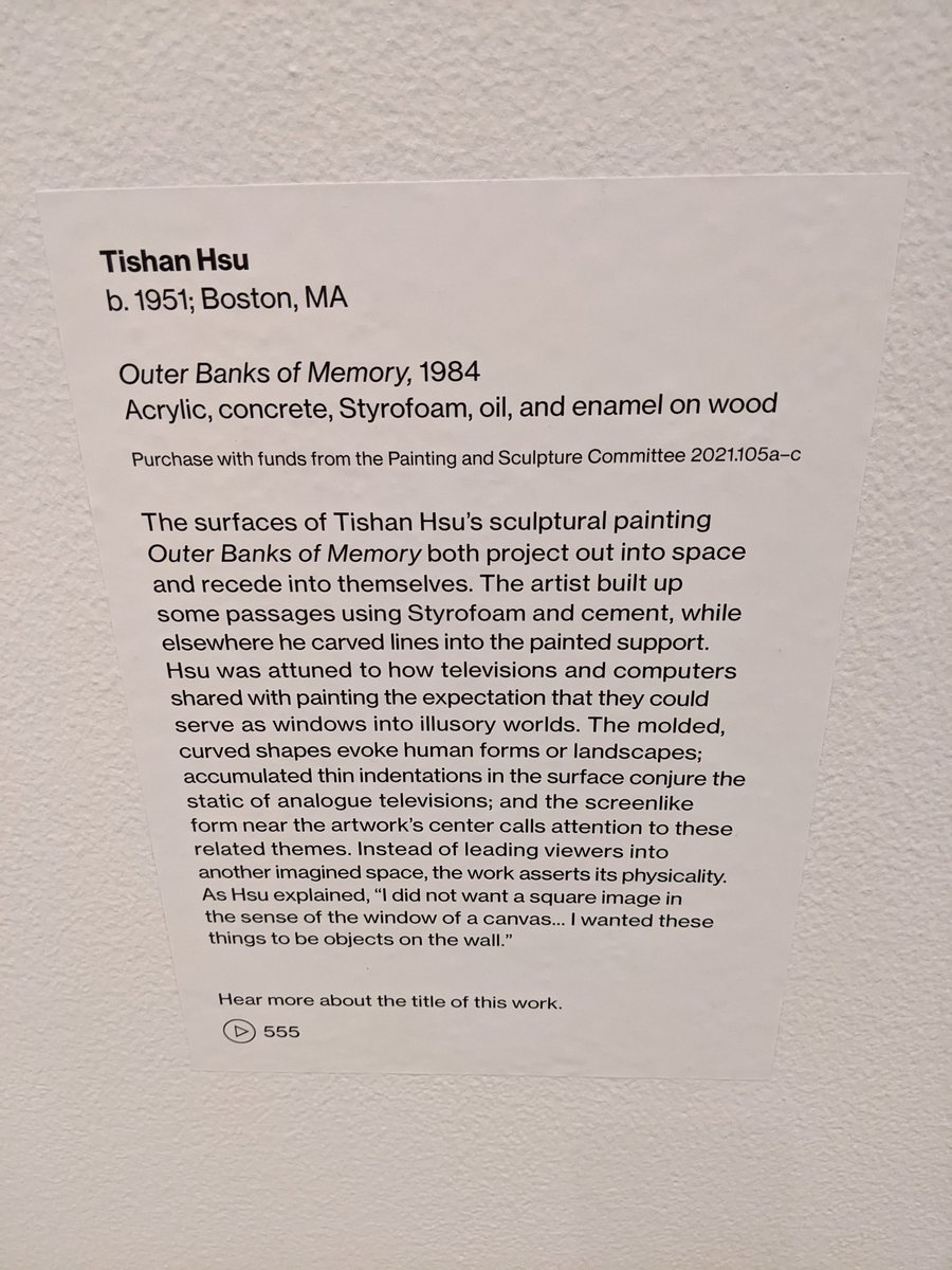 Amy L. Powell (@amylu11) on Twitter photo Tishan Hsu's Outer Banks of Memory from 1984. Acrylic, concrete, Styrofoam, oil, and enamel on wood. With my 6-year old for scale. On view <a href="/whitneymuseum/">Whitney Museum</a> Tishan Hsu's Outer Banks of Memory from 1984. Acrylic, concrete, Styrofoam, oil, and enamel on wood. With my 6-year old for scale. On view <a href="/whitneymuseum/">Whitney Museum</a>