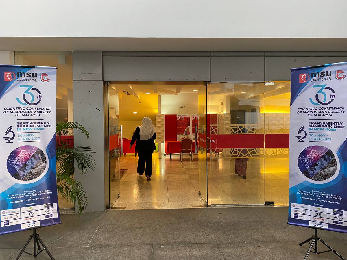 SCMSM30's tweet photo. Happening now! Welcoming all presenters, speakers, judges and participants of the 30th Scientific Conference of Microscopy Society of Malaysia 2022! 

#scientificconference #scmsm2022 #30scmsm2022 #microscopy #msufhls #letsgo2msu https://t.co/oJqF73v3gM