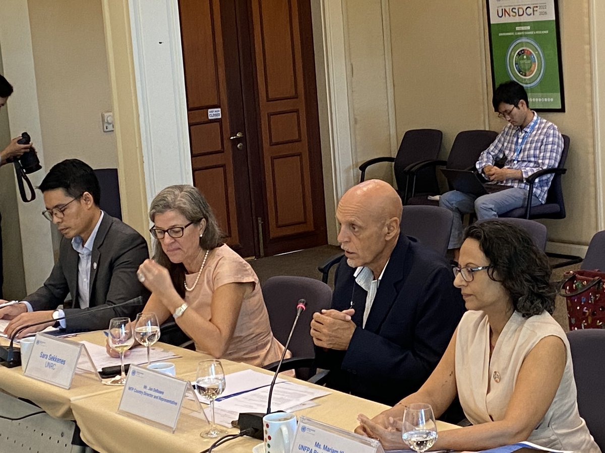 JanDelba's tweet photo. How does the global food, energy, finance and climate change crisis impact #Laos? What do we from the UN do about it? Interesting discussions with @USUNRomeAmb McCain and @UNinLaoPDR today. #LeaveNoOneBehind #ZeroHunger #FoodSecurity #Agenda2030 https://t.co/tXOSVbB9ge