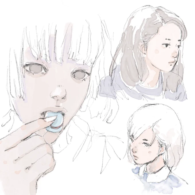 練習スケッチ。 筆圧超弱め指先プルプル…くらいもいい感じな気がする  #procreate #イラストレーター #illustrator #drawing #doodle #illustration #イラスト #プロクリエイト #일러스트 #일러스트레이터