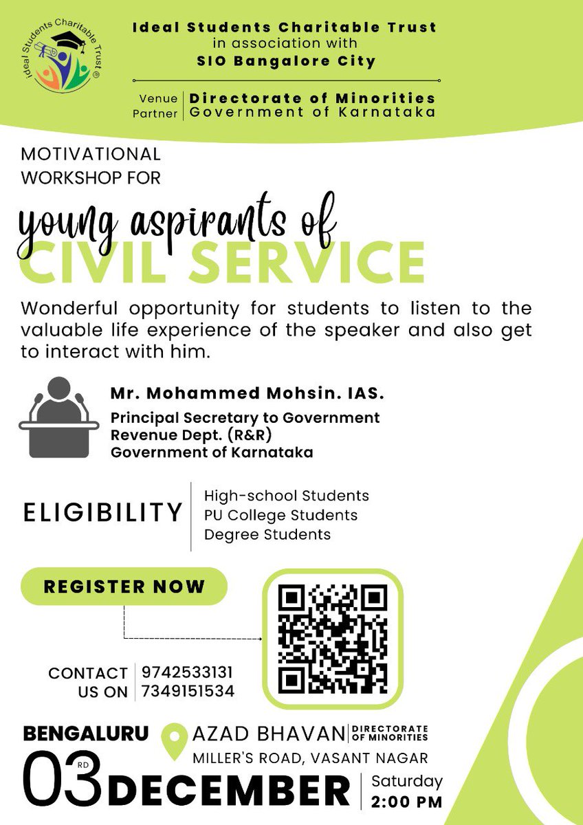 Motivational Workshop @ 3rd December <a href="/Captain_Mani72/">Manivannan P 🇮🇳</a> <a href="/DOMGOK/">Department of Minority Welfare, Govt of Karnataka</a> <a href="/MinorityDeptBgk/">MWD,Bagalkote</a>