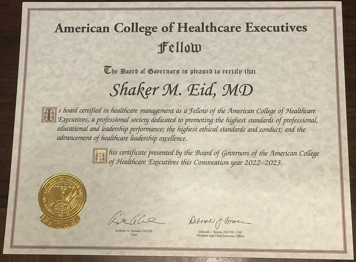 After years of hard work, I am excited to share that I am now a Fellow of <a href="/ACHEConnect/">ACHE</a>. Thank you to
everyone who helped me reach this important career milestone as a healthcare executive! #healthcare
#healthcareexecutive #FACHE