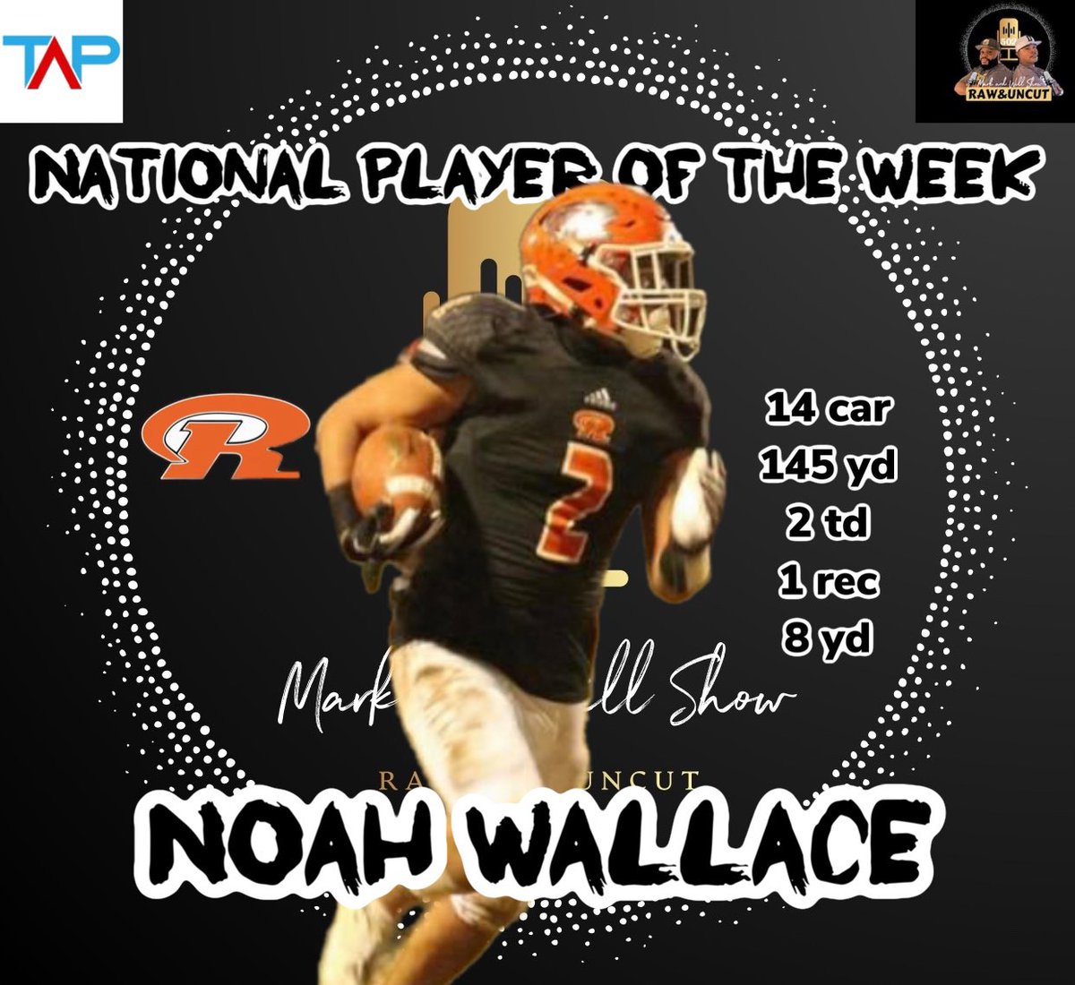 54SportsNetwork's tweet photo. The people has spoken…. Thanks for voting …..Congratulations to our National Player of the Week sponsored by @TAProfileAPP …… Noah Wallace @noah_wallace7 ….. winner  @racelandramsfb https://t.co/A7ABCxOyGJ