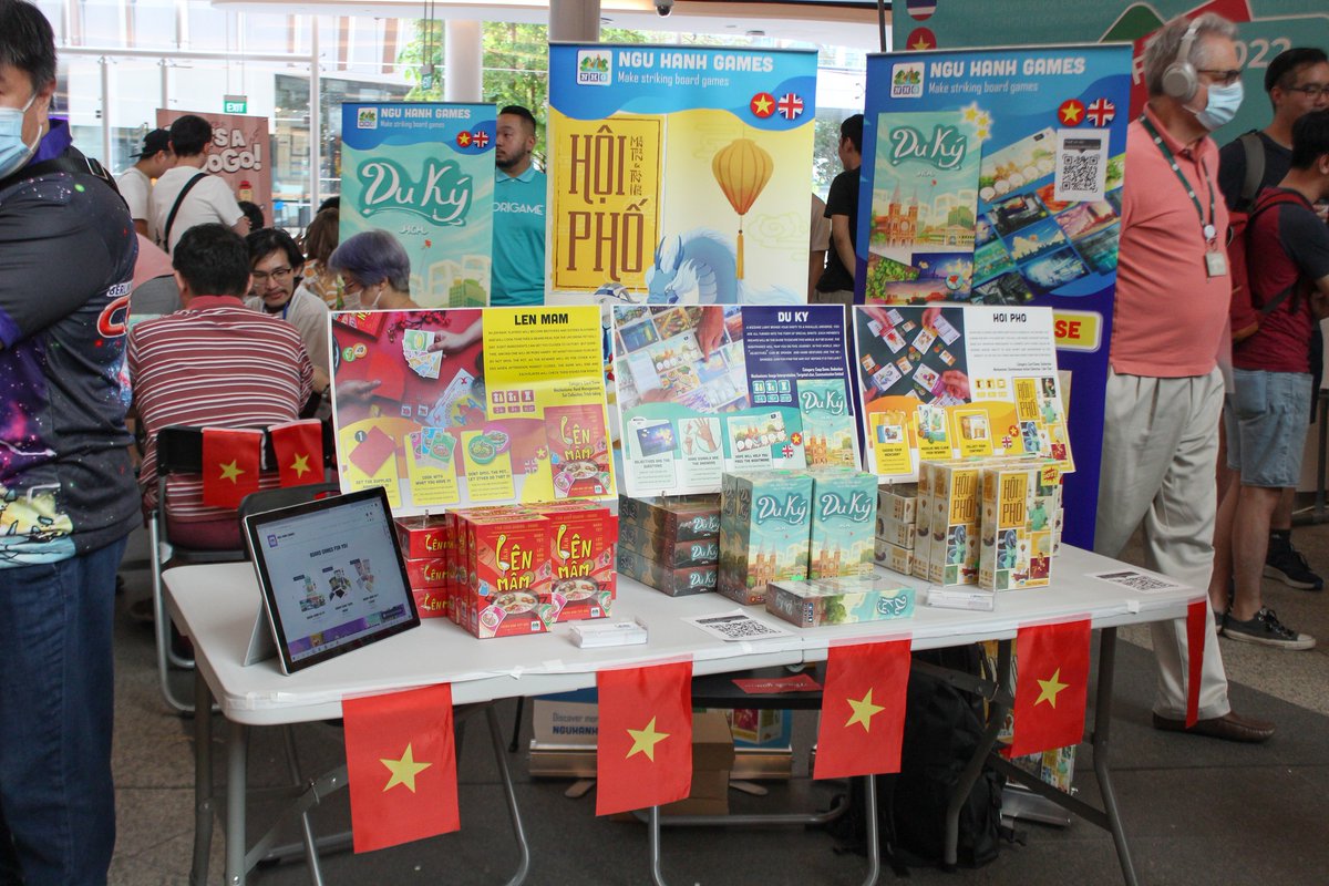 NguHanhGames's tweet photo. Last weekend was one of the most amazing time we had ! Thank you @origame_co for hosting #ABGF.
#duky #hoipho #boardgamefromvietnam https://t.co/hMLPh5JMw0