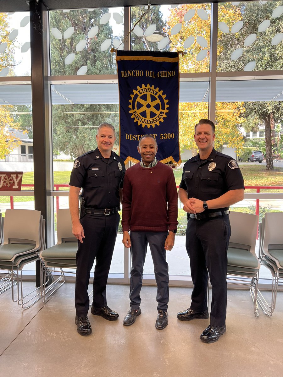 Today I was inducted into the Rancho Del Chino Rotary Club with Lt. Marotta and my friend Dr. Reggie Thomas. Honored to continue to serve our community in this service club along side some great men and women in the Chino Valley. <a href="/Rotary/">Rotary International</a> <a href="/chinopolicedept/">Chino Police</a>