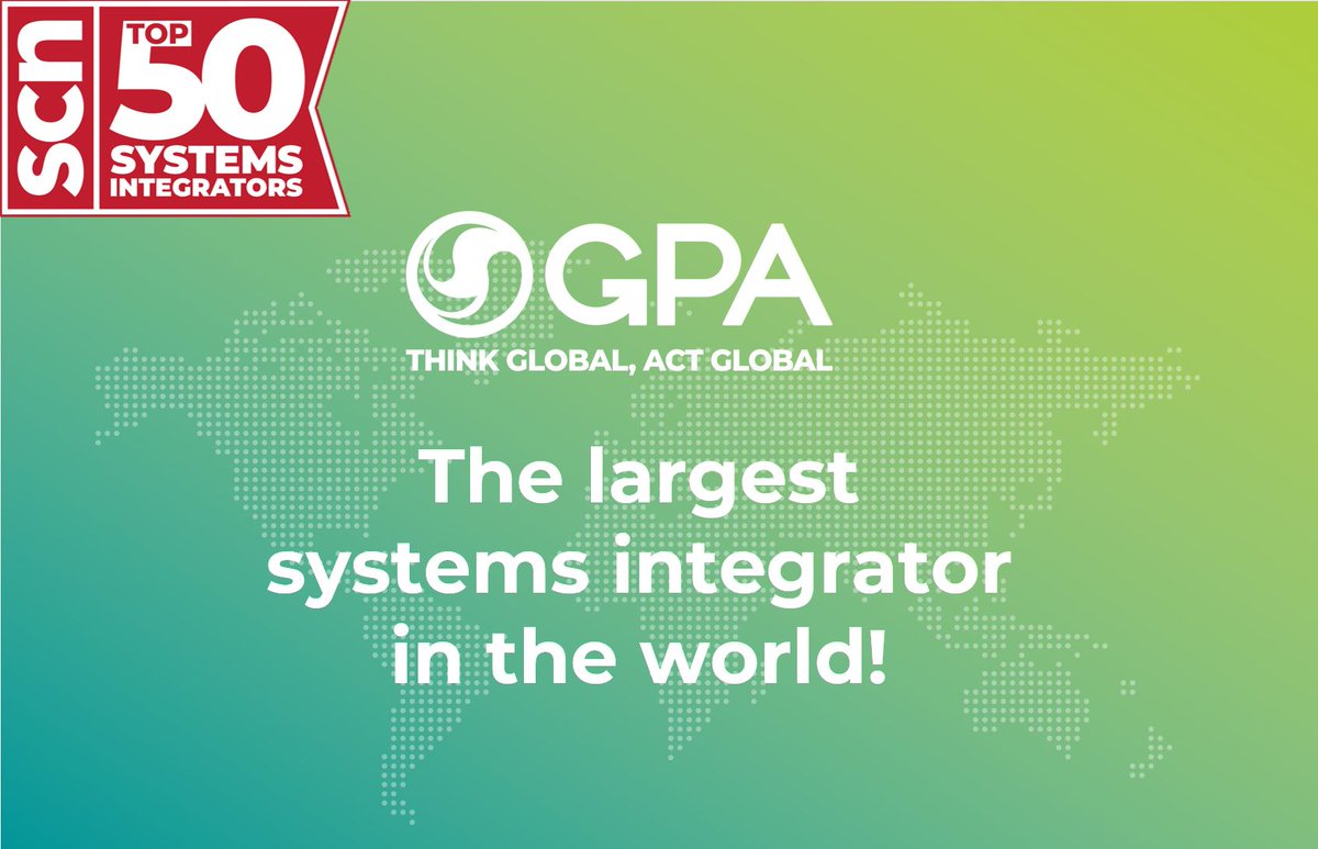 ProAVSolutions's tweet image. @ProAVSolutions 's Global Company @GPA_AV Ranks #1 On 2022 SCN Top 50 Systems Integrators!
As a combined effort amongst all shareholders including Pro AV, our global company GPA reached the #1 position for 2022 on the SCN Top 50 AV Systems Integrators. lnkd.in/gD9qkY-K