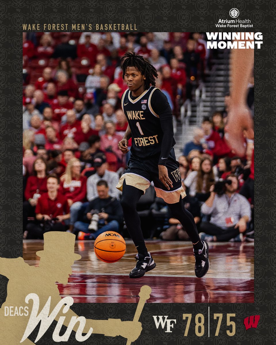 WakeMBB's tweet photo. Leaving 𝙒isconsin with the 𝙒 😏
𝟮𝟬𝟮𝟮 𝗔𝗖𝗖/𝗕𝗜𝗚 𝗧𝗲𝗻 𝗖𝗵𝗮𝗹𝗹𝗲𝗻𝗴𝗲

#GoDeacs 🎩🏀 https://t.co/5OLLzWYu97