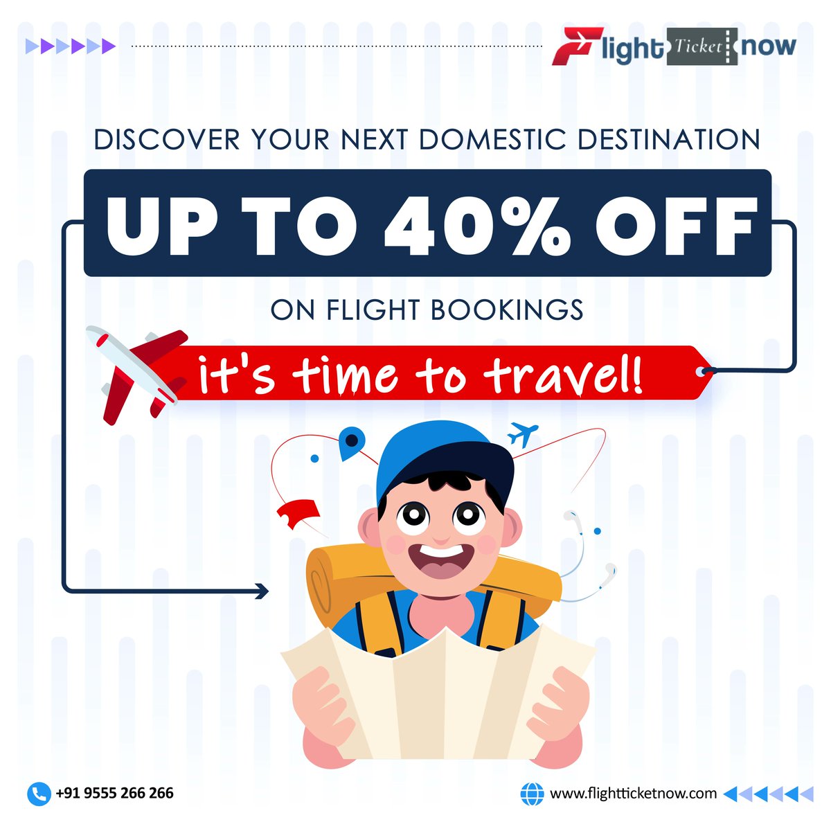 FlightTicket6's tweet photo. Book your tickets with Flight Tickets to avail the offer.
.
.
.
For more details call 91 9555 266 266 or visit our website: https://t.co/6aUZ5pMI77
.
.
#flightticket #flightticketbooking #bookticketsnow #discountontickets #cheapairticketbooking #travelvlog #tour https://t.co/jnzg7euXma