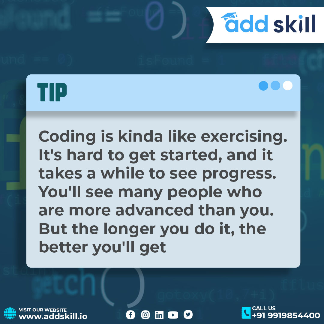 add_skill's tweet photo. Tip to improve your coding skills…
.
.
.
#addskill #coding #fullstackdeveloper #softwaredeveloper #softwaredevelopment #frontenddeveloper #backenddeveloper #developer #developerlife #codingchallenge #frontenddevelopment #backenddevelopment #codingisfun #codingTip #codingtips https://t.co/CtH6eeLqNM