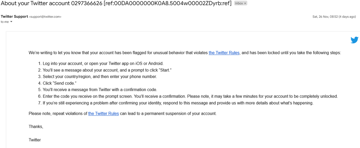 ThreeWiseMen369's tweet photo. @teslasworld account has been flagged, but the process to unlock does not function and the matter is not being responded to by @TwitterSupport.  Perhaps a glitch or maybe something else?? https://t.co/m9Bm2OXBl5