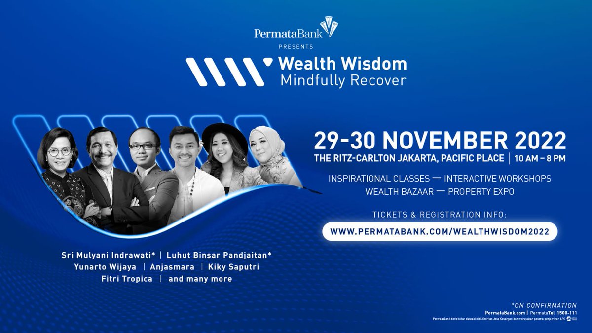 PermataBank lagi bikin event #WealthWisdom2022  #MindfullyRecover yg mau daftar kegiatannya bisa lewat per.mt/wealthwisdom20… Terbuka untuk umum, info lebih lanjut cek ig <a href="/PermataBank/">Permata Bank</a>