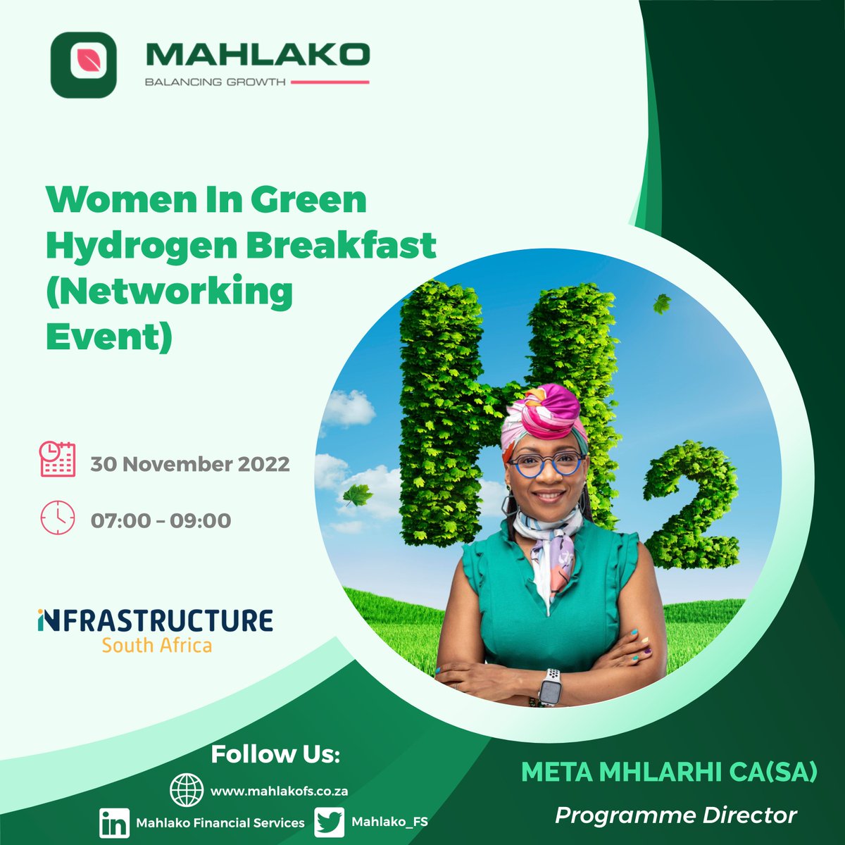 Happy to announce that I will be facilitating the Women in Green Hydrogen Breakfast Networking Event on Day 3 of the South African Green Hydrogen Summit. Looking forward to engage with women in the green hydrogen industry.
#greenhydrogen  #h2 #renewableenergy