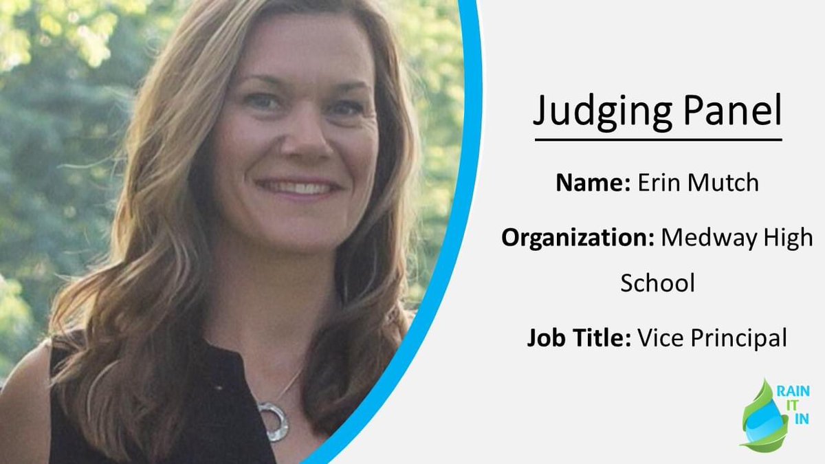 Judge Announcement:

We are excited to welcome Erin Mutch, Vice Principal at <a href="/MedwayHS/">MedwayHighSchool</a>, to our judging panel!

To learn more about our judging panel visit: rainitinsc.com/thecompetition/