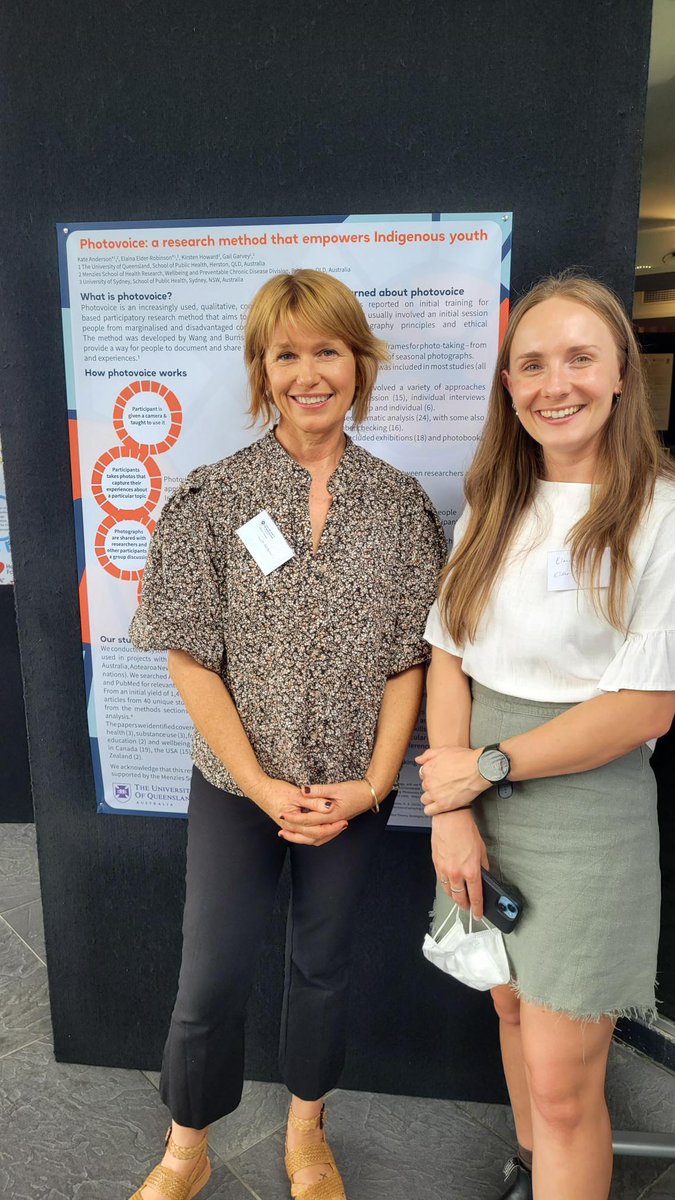 WhatMatters2Mob's tweet photo. Dr Kate Anderson and @ElainaElderRob presenting their poster about #Photovoice: a research method that empowers #Indigenous youth 🙌🏻🙌🏻✨ https://t.co/CbQ3vige3R