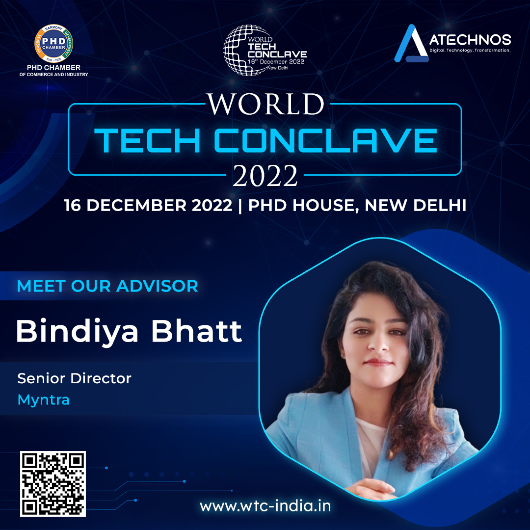 Ms. Bindiya Bhatt invites you to join the inaugural edition of “World Tech Conclave” on 16th December 2022 at the PHD House, New Delhi. 

Register now: wtc-india.in 

#PHDCCI #WorldTechConclave2022 #technology #fintech #retailtech #healthtech #edtech #web3 #hydrotech